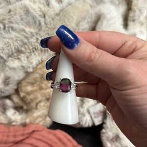 Bomb party size 7 rainbow bi color tourmaline